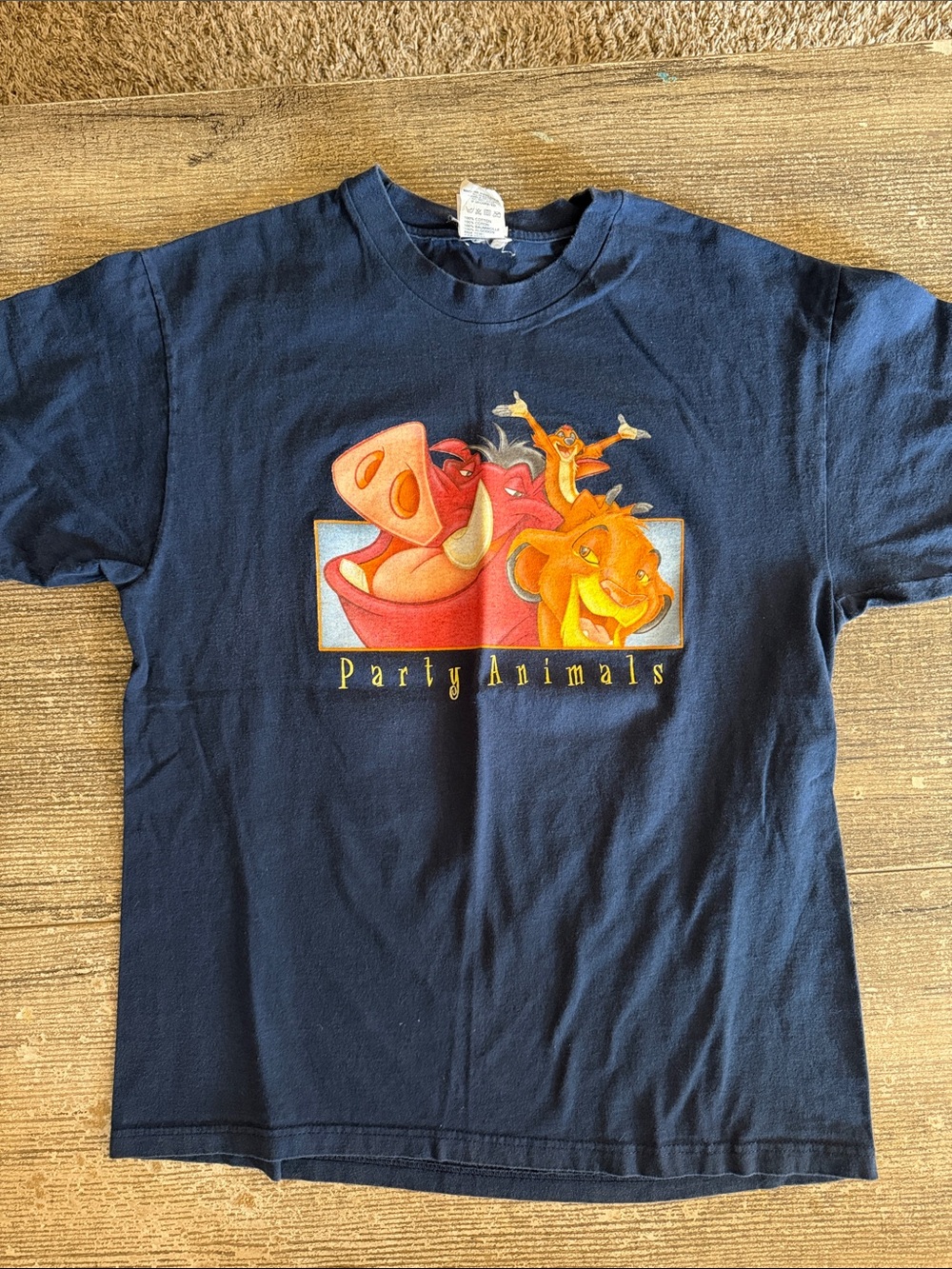 Vintage Disney Lion King front and back Party Animals navy graphic t shirt